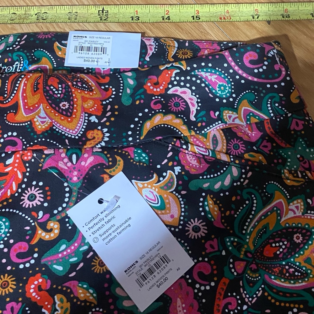 🏷️🏷️NWT Croft & borrow paisley woven the effortless stretch pant ladies reg 16 - Picture 7 of 9